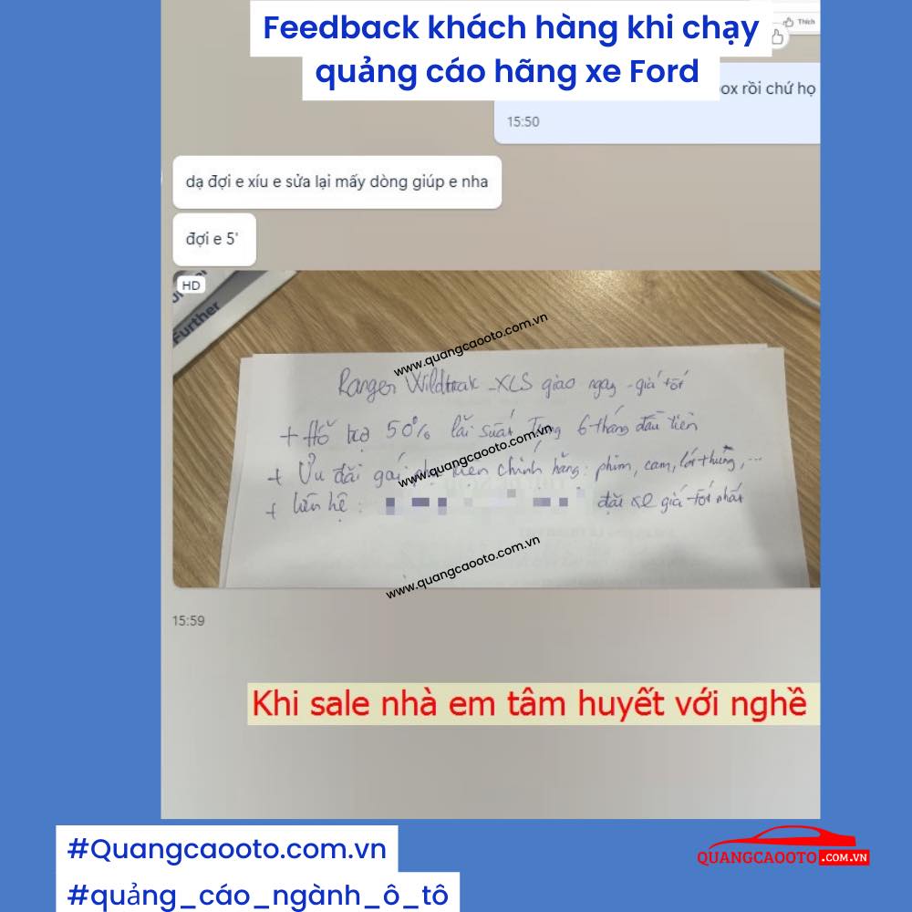 Quangcaooto.com.vn - Agency quảng cáo dành riêng cho ngành ô tô 16 Quảng Cáo Ô Tô - Tối Ưu Đa Nền Tảng feedback khach hang ford quangcaooto 3